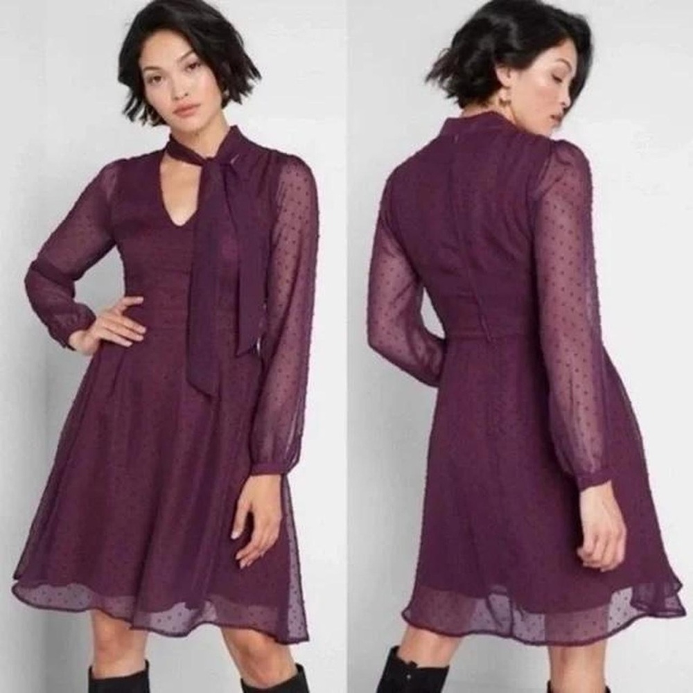 MODCLOTH Apogee of Elegance Purple Ruffle Mini Dress 8 NWT
